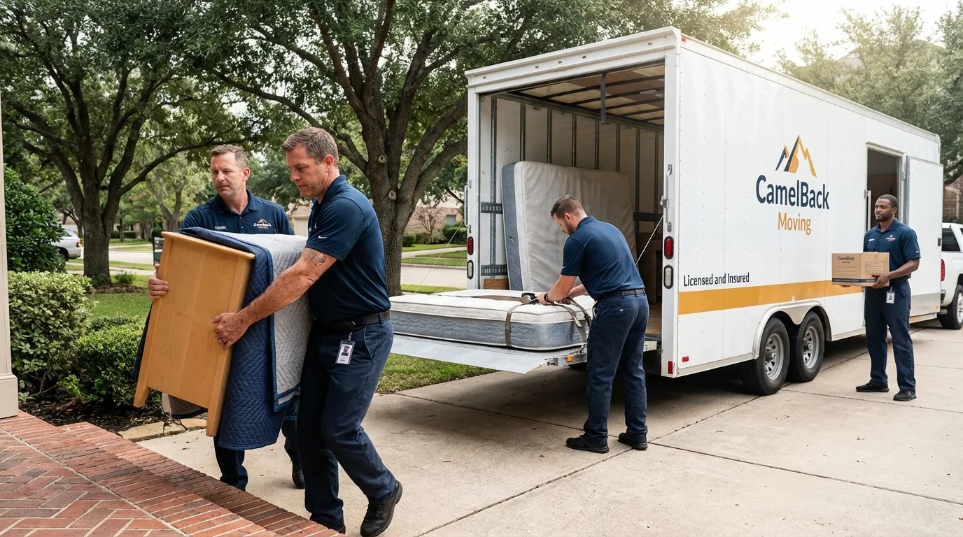 Crew loading residential truck for cross-state move from Wapakoneta, OH
