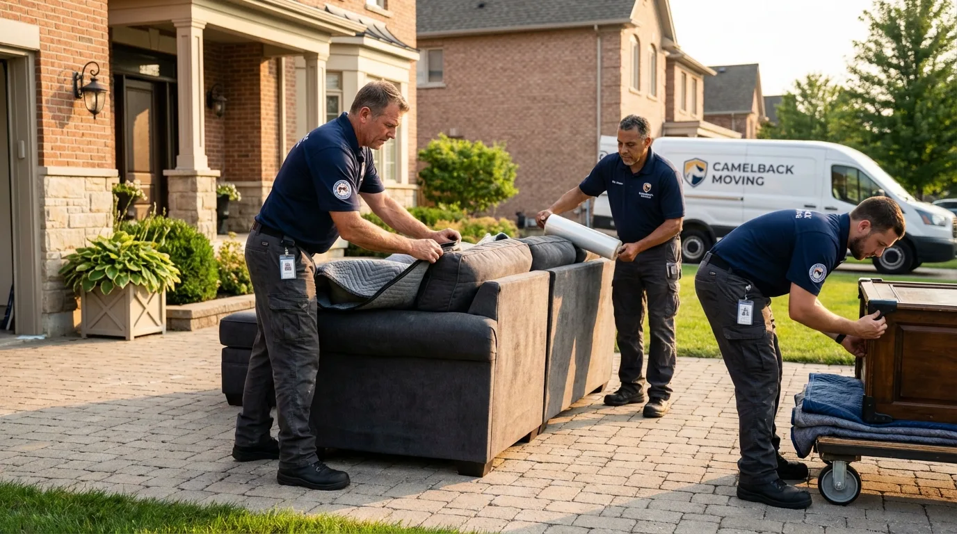 Large estate moving crew wrapping furniture in Wapakoneta, OH