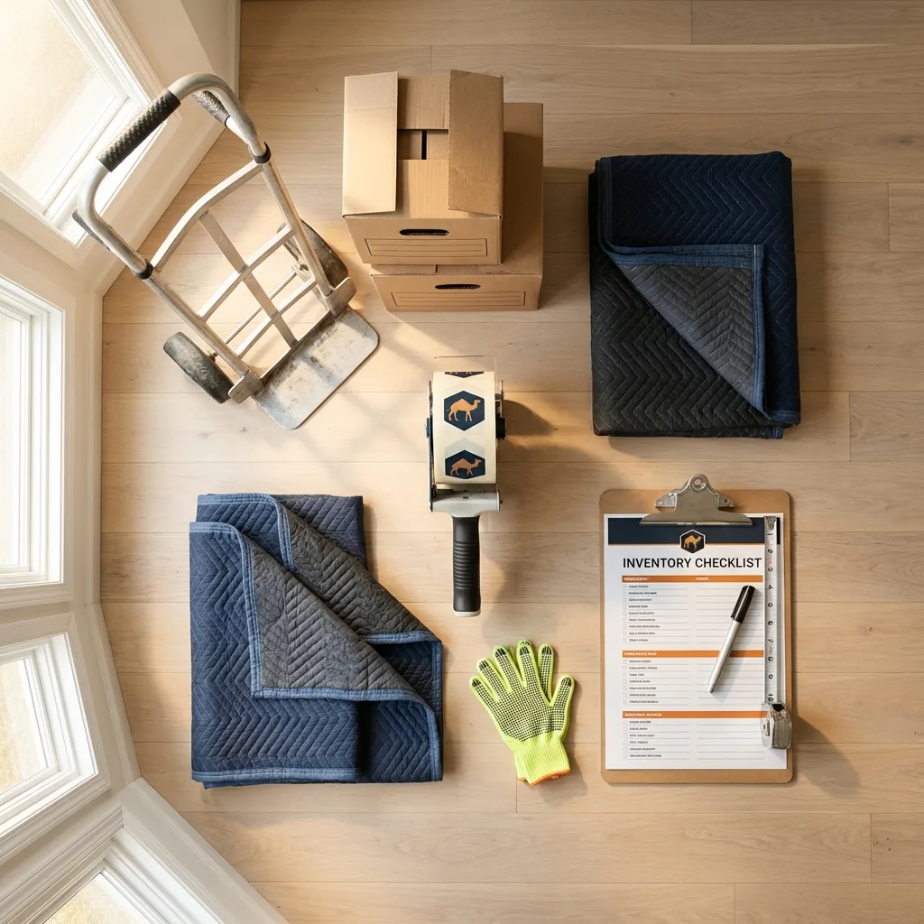 Professional moving supplies and packing materials layout for Wapakoneta residential relocations